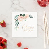 Romantic garden peach floral bridal shower napkins (Insitu)