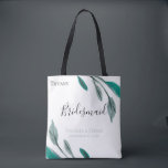 Romantic Garden Personalized Bridesmaid Tote Bag<br><div class="desc">Simple chic watercolour branches in sage and jade green personalized wedding party tote bag.  Designed to match our Romantic Garden Wedding Suite Collection.</div>