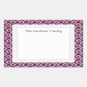 Romantic Garden Pink Dahlia Flower on any Color Rectangular Sticker