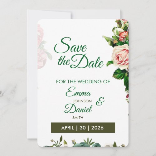 Romantic Garden Save the Date Card