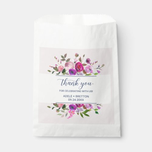 Romantic Garden Thank You Wedding Favor Bag