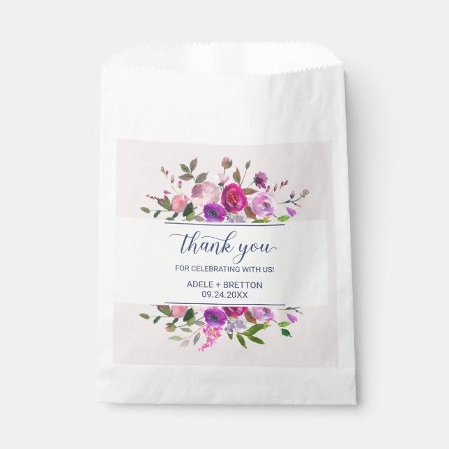 Romantic Garden Thank You Wedding Favor Bag (Front)