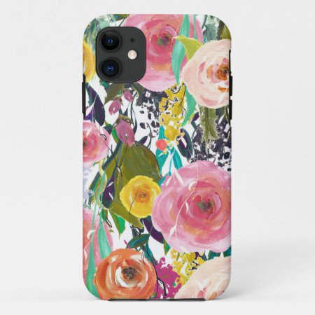 Romantic Garden Watercolor Flowers Iphone 11 Case