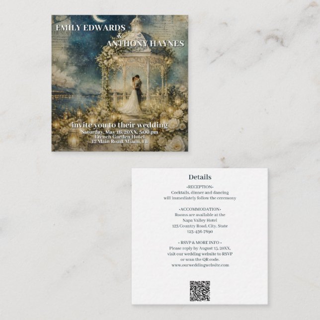 Romantic Garden Wedding Invitation (Front/Back)