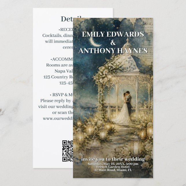 Romantic Garden Wedding Invitation (Front/Back)