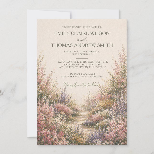 Romantic Garden Wedding Invitation (Front)