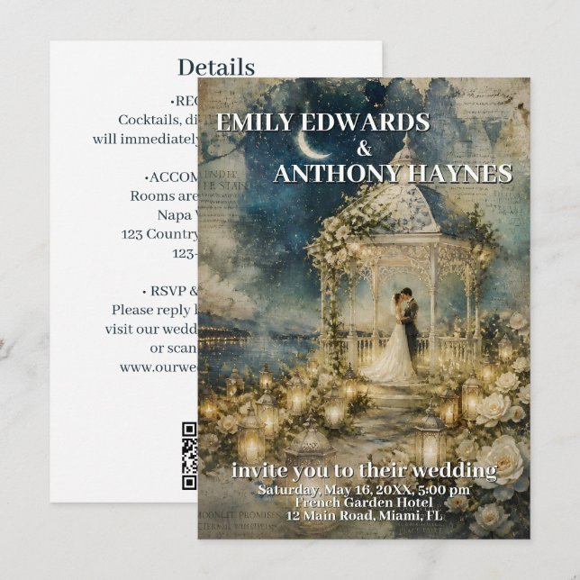 Romantic Garden Wedding Invitation (Front/Back)