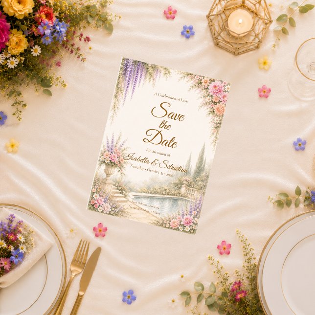 Romantic Garden Wedding Save The Date (Creator Uploaded)