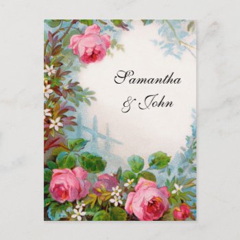 Romantic Garden Wedding Save The Date Announcement Postcard by itsyourwedding at Zazzle