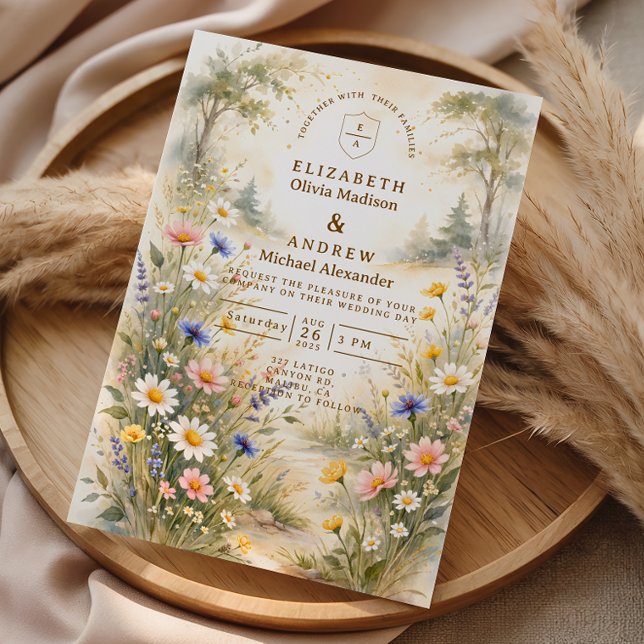 Romantic Garden Wildflower Wedding Invitation (Creator Uploaded)