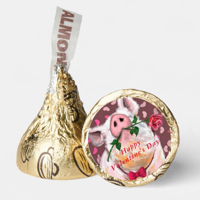 Romantic Gentleman Pig Funny Valentine's Day Hershey®'s Kisses® (Front)
