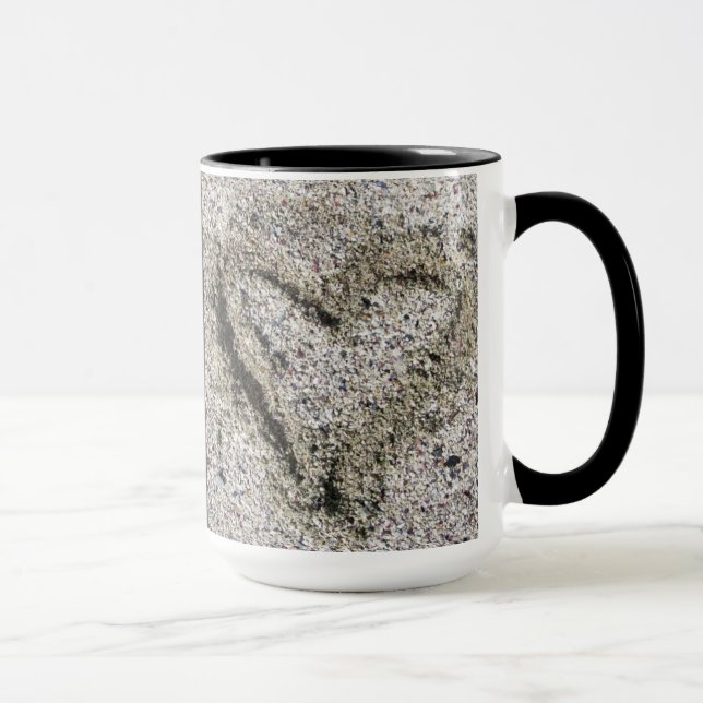 Romantic Geology Heart in Sand with Name Mug (Right)