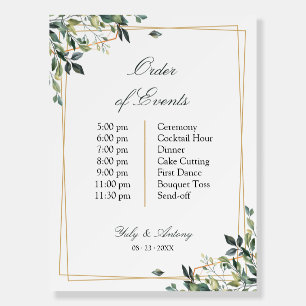 Romantic Geometric Frame Party Timeline Sign
