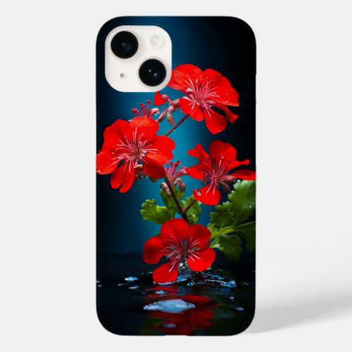 Romantic Geranium Flowers Case_Mate iPhone 14 Case