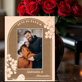 Romantic Gift for Couples - Little Birds Floral Engraved Frames