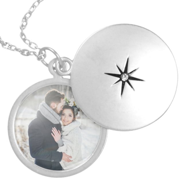Romantic Gift | Your Personal Photo Silver Plated Necklace (Front)
