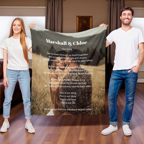 romantic gifting Photo Song lyrics  Fleece Blanket