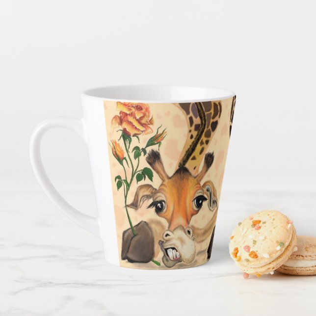 Romantic Giraffe - Add Your Photo / Name Latte Mug (In Situ)
