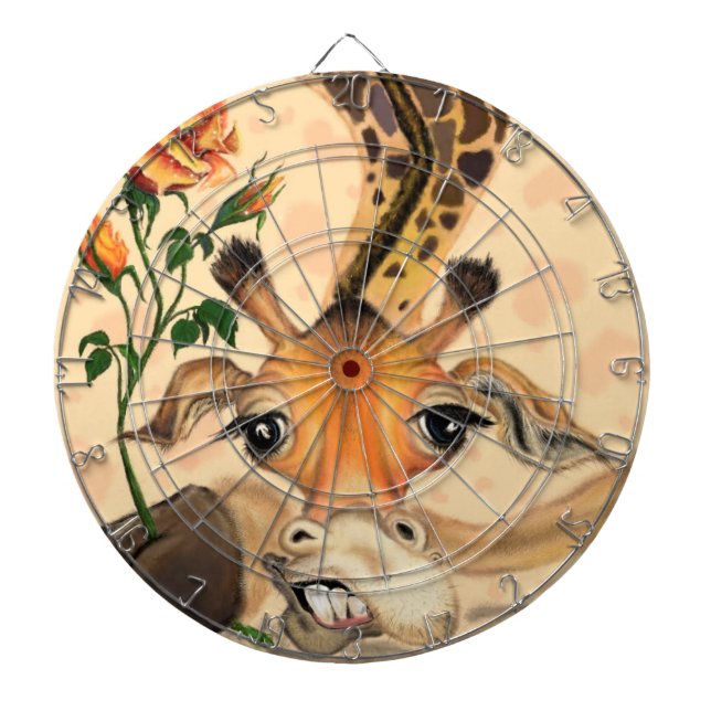 Romantic Giraffe Dart Board (Front)
