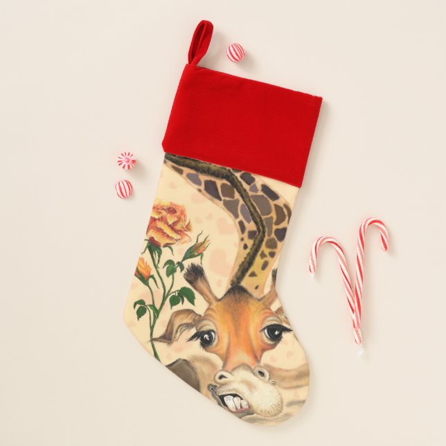 Romantic Giraffe - Funny Christmas Stocking (Front)