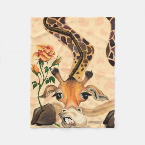 Romantic Giraffe _ Funny _ Gentleman Fleece Blanket