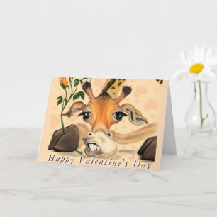 Romantic Giraffe Funny Valentine's Day Card