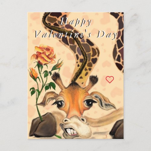 Romantic Giraffe Funny Valentines Day Card