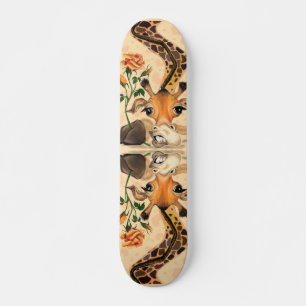 Romantic Giraffe - Gentleman - Add Your Text /Name Skateboard