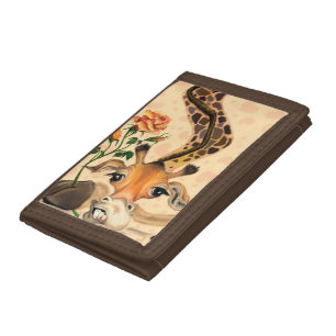Romantic Giraffe - Gentleman - Add Your Text /Name Trifold Wallet