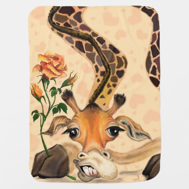 Romantic Giraffe - Gentleman - Funny Baby Blanket (Front)