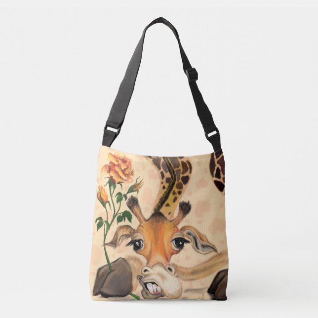 Romantic Giraffe - Gentleman - Funny Crossbody Bag (Front)