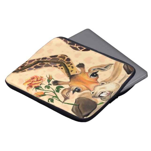 Romantic Giraffe - Gentleman - Funny Laptop Sleeve (Front Top)