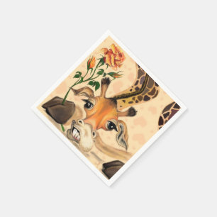 Romantic Giraffe - Gentleman - Funny Napkins