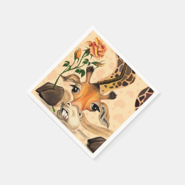 Romantic Giraffe - Gentleman - Funny Napkins (Corner)