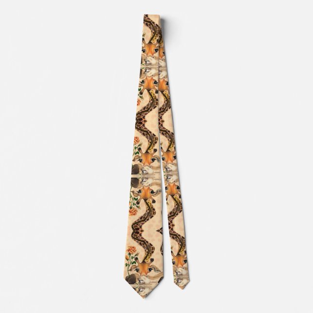 Romantic Giraffe - Gentleman - Funny Neck Tie (Front)