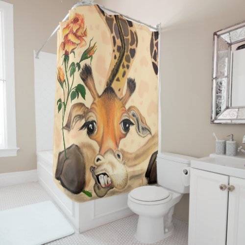 Romantic Giraffe _ Gentleman _ Funny Shower Curtain