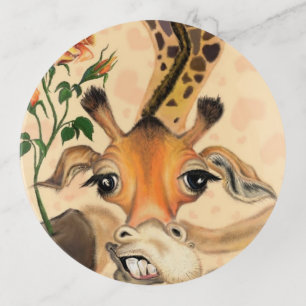 Romantic Giraffe - Gentleman - Funny Trinket Tray