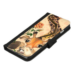 Romantic Giraffe iPhone Wallet Case Gentleman