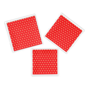 Romantic Girly Red Gold Hearts Pattern Acrylic Tray