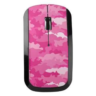 Romantic girly style camouflage pink pattern wireless mouse