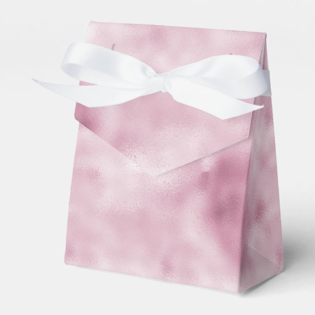Romantic Glam Pink Bridal Shower Favor Boxes (Front Side)