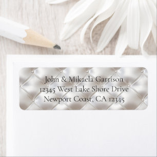 Romantic Glam White Faux Leather Label