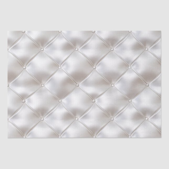 Romantic Glam White Faux Leather Wedding Tissue Paper (Front)