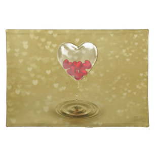 Romantic Glass Heart Design Placemat