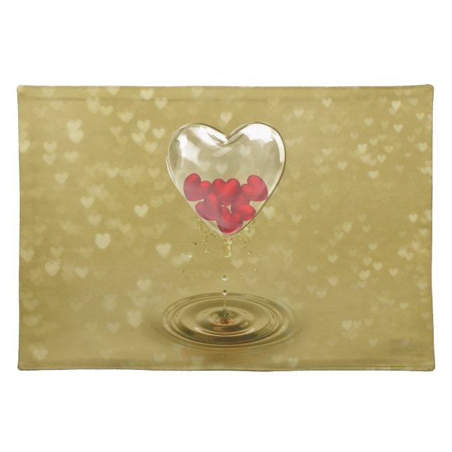 Romantic Glass Heart Design Placemat (Front)