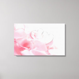 Romantic Glass Hearts Rose Petals Canvas Print