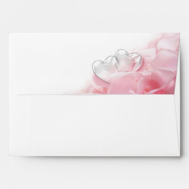 Romantic Glass Hearts Rose Petals Envelope (Back (Top Flap))