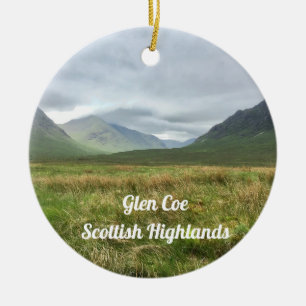 Romantic Glen Coe Mountains Scottish Highlands Ceramic Ornament