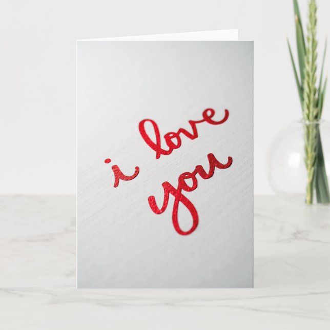 Romantic Glitter I Love You Card (Front)