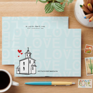 Romantic Going to the Chapel Christian Religious Envelope